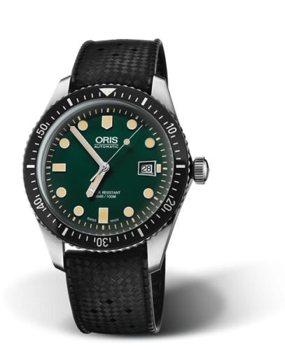 Oris Divers Sixty-Five 42 Paslanmaz Çelik / Yeşil / Kauçuk, referans 01 733 7720 4057-07 4 21 18