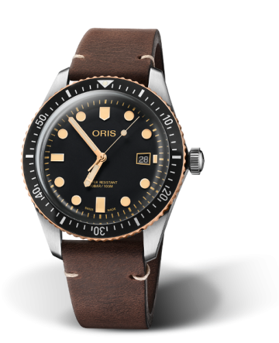 Oris Divers Sixty-Five 42 Paslanmaz Çelik / Bronze / Siyah / Calf, referans 01 733 7720 4354-07 5 21 44
