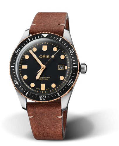 Oris Divers Sixty-Five 42 Paslanmaz Çelik / Bronze / Siyah / Calf, referans 01 733 7720 4354-07 5 21 45