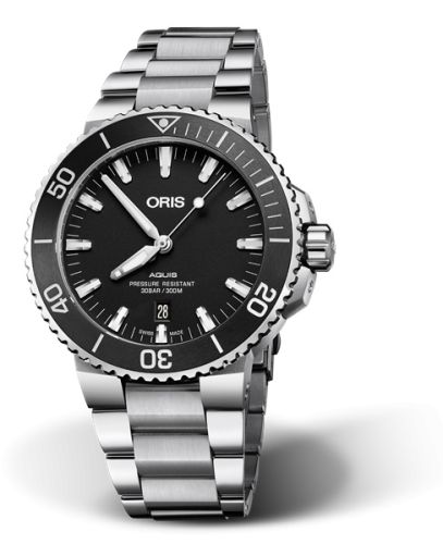 Oris Aquis Date 43.5 Paslanmaz Çelik / Matte Siyah / Bilezik, referans 01 733 7730 4154-07 8 24 05PEB