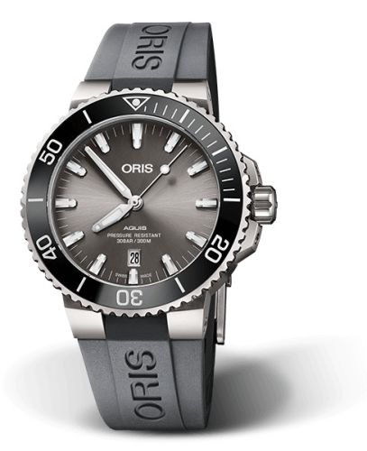 Oris Aquis Date 43.5 Titanyum / Gri / Kauçuk, referans 01 733 7730 7153-07 4 24 63TEB