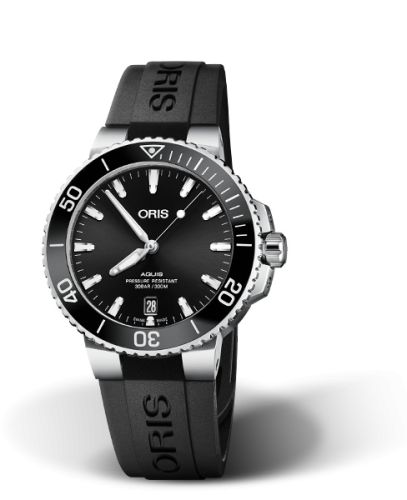 Oris Aquis Date 39.5 Paslanmaz Çelik / Siyah / Kauçuk, referans 01 733 7732 4134-07 4 21 64FC