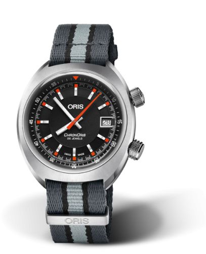 Oris Chronoris Date / Siyah / NATO, referans 01 733 7737 4054-07 5 19 24