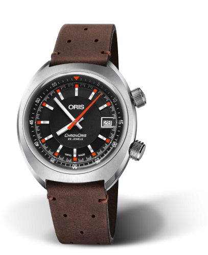Oris Chronoris Date / Siyah / Kahverengi Leather, referans 01 733 7737 4054-07 5 19 45