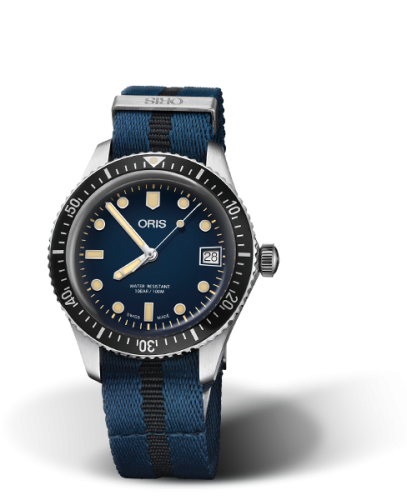 Oris Divers Sixty-Five 36 Paslanmaz Çelik / Mavi / NATO, referans 01 733 7747 4055-07 5 17 28