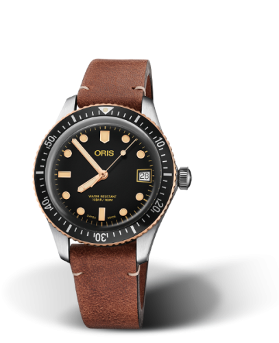 Oris Divers Sixty-Five 36 Paslanmaz Çelik / Bronze / Siyah / Calf, referans 01 733 7747 4354-07 5 17 45