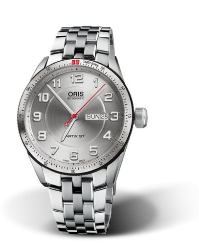 Oris Artix GT Day Date Paslanmaz Çelik / Gümüş / Bilezik 42mm, referans 01 735 7662 4461-07 8 21 85