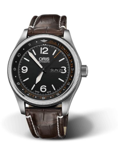 Oris Big Crown Royal Flying Doctor Service II Paslanmaz Çelik / Siyah 45mm, referans 01 735 7728 4084-Set LS Kroko