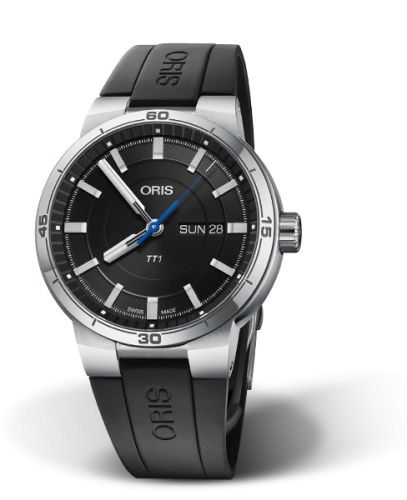 TT1 Day Date Paslanmaz Çelik / Siyah / Kauçuk 42 mm