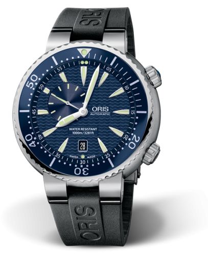 Oris Divers Small Second - Date Paslanmaz Çelik / Mavi / Kauçuk 47mm, referans 01 743 7609 8555-07 4 24 34EB