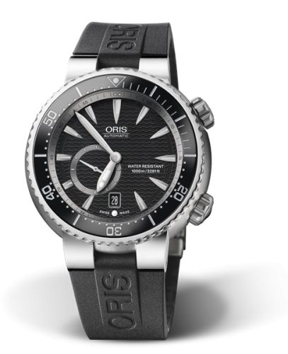 Oris Divers Titan C Small Second - Date 47 Paslanmaz Çelik / Siyah / Kauçuk, referans 01 743 7638 7454-07 4 24 34TEB