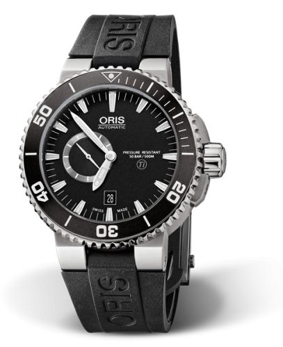 Oris Aquis Titan Small Second - Date Titanyum  / Siyah / Kauçuk, referans 01 743 7664 7154-07 4 26 34TEB