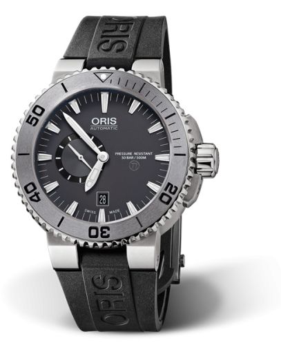 Oris Aquis Titan Small Second - Date Titanyum  / Gri / Kauçuk, referans 01 743 7664 7253-07 4 26 34TEB