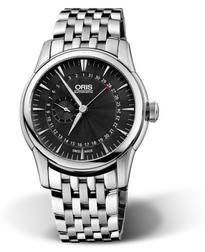 Oris Artelier Small Second Pointer Day 42 Paslanmaz Çelik / Siyah / Bilezik, referans 01 744 7665 4054-07 8 22 77