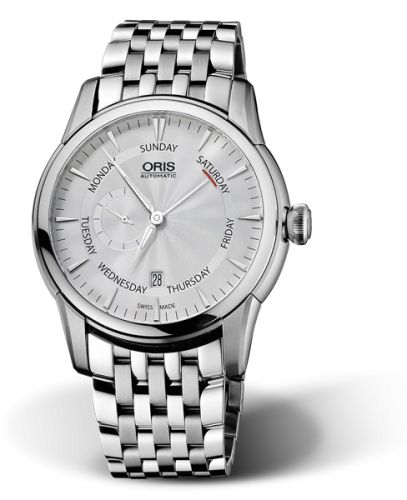 Oris Artelier Small Second Pointer Day 44 Paslanmaz Çelik / Gümüş / Bilezik, referans 01 745 7666 4051-07 8 23 77
