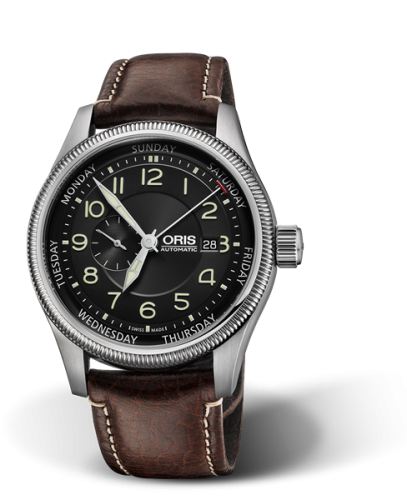 Oris Big Crown Small Second Pointer Day Paslanmaz Çelik / Siyah 44mm, referans 01 745 7688 4034-07 5 22 77FC