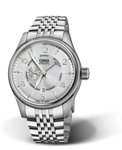Oris Big Crown Small Second Pointer Day Paslanmaz Çelik / Gümüş / Bilezik 44mm, referans 01 745 7688 4061-07 8 22 30