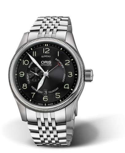 Oris Big Crown Small Second Pointer Day Paslanmaz Çelik / Siyah / Bilezik 44mm, referans 01 745 7688 4064-07 8 22 30