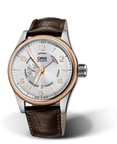Oris Big Crown Small Second Pointer Day Paslanmaz Çelik - Pembe Altın / Gümüş 44mm, referans 01 745 7688 4361-07 5 22 73FC