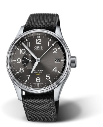 Oris Big Crown ProPilot GMT Paslanmaz Çelik / Gri 45mm, referans 01 748 7710 4063-07 5 22 15FC