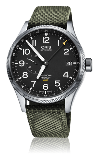 Oris Big Crown ProPilot GMT Paslanmaz Çelik / Siyah 45mm, referans 01 748 7710 4164-07 5 22 14FC