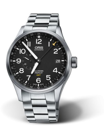 Oris Big Crown ProPilot GMT Paslanmaz Çelik / Siyah / Bilezik 45mm, referans 01 748 7710 4164-07 8 22 19