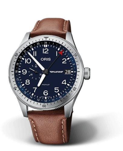 Oris Big Crown ProPilot Timer GMT Paslanmaz Çelik / Mavi / Pilatus 44mm, referans 01 748 7756 4015-Set