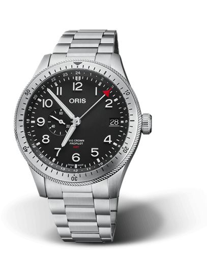 Oris Big Crown ProPilot Timer GMT Paslanmaz Çelik / Siyah / Bilezik 44mm, referans 01 748 7756 4064-07 8 22 08