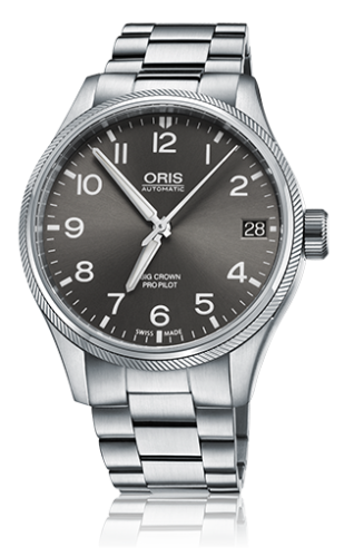 Oris Big Crown ProPilot Big Date Paslanmaz Çelik / Gri / Bilezik 41mm, referans 01 751 7697 4063-07 8 20 19