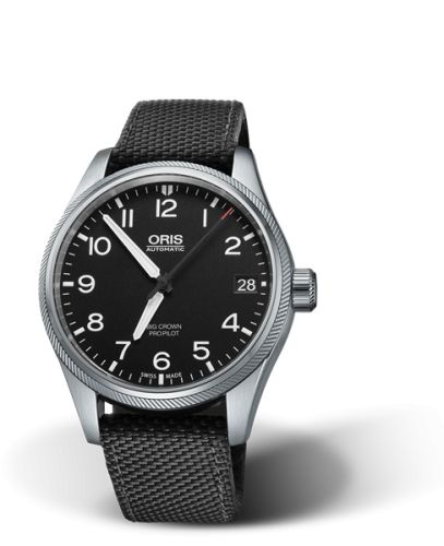 Oris Big Crown ProPilot Big Date Paslanmaz Çelik / Siyah / Siyah Textile 41mm, referans 01 751 7697 4164-07 5 20 15FC