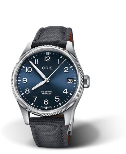 Oris Big Crown ProPilot Big Date Paslanmaz Çelik / Mavi / Fabric 41mm, referans 01 751 7761 4065-07 3 20 05LC