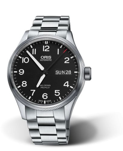 Oris Big Crown ProPilot Big Day Date Paslanmaz Çelik / Siyah / Bilezik 45mm, referans 01 752 7698 4164-07 8 22 19