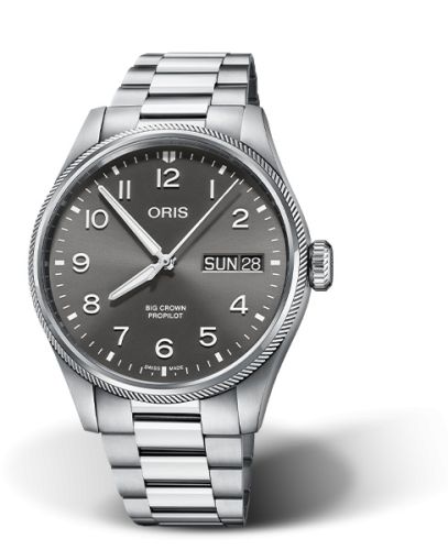 Oris Big Crown ProPilot Big Day Date Paslanmaz Çelik / Gri / Bilezik 44mm, referans 01 752 7760 4063-07 8 22 08P