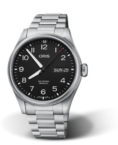Oris Big Crown ProPilot Big Day Date Paslanmaz Çelik / Siyah / Bilezik 44mm, referans 01 752 7760 4164-07 8 22 08