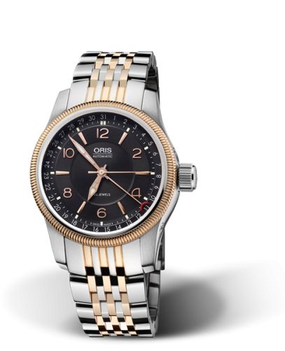 Oris Big Crown Pointer Date 40 Paslanmaz Çelik - Pembe Altın / Siyah / Bilezik, referans 01 754 7628 4364-07 8 20 78