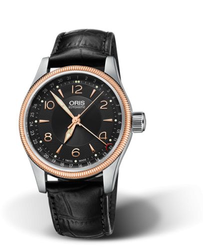 Oris Big Crown Pointer Date 40 Paslanmaz Çelik - Pembe Altın / Siyah, referans 01 754 7679 4334-07 5 20 76FC