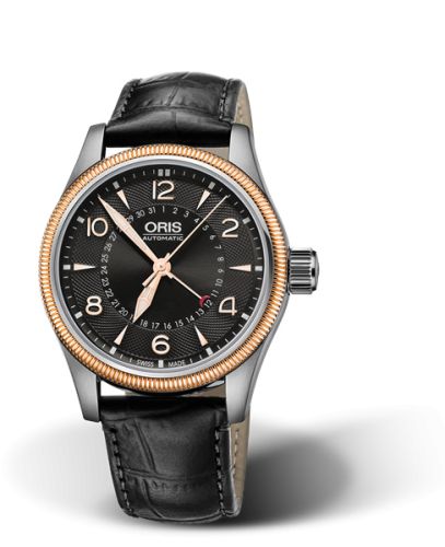 Oris Big Crown Pointer Date 40 Paslanmaz Çelik - Pembe Altın / Siyah, referans 01 754 7679 4364-07 5 20 76FC
