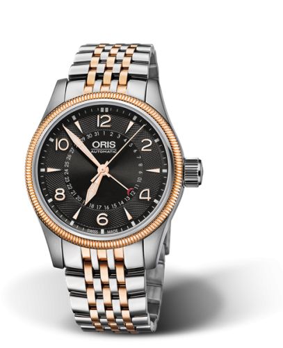 Oris Big Crown Pointer Date 40 Paslanmaz Çelik - Pembe Altın / Siyah / Bilezik, referans 01 754 7679 4364-07 8 20 32