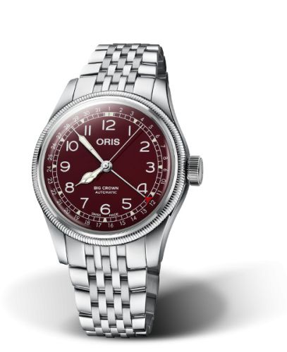 Oris Big Crown Pointer Date 40 Paslanmaz Çelik / Kırmızı / Bilezik, referans 01 754 7741 4068-07 8 20 22