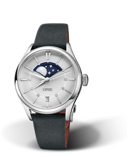 Oris Artelier Grande Lune Date 36 Paslanmaz Çelik / Gümüş, referans 01 763 7723 4051-07 5 18 34FC