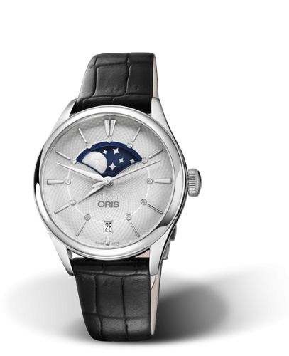 Oris Artelier Grande Lune Date 36 Paslanmaz Çelik / Gümüş, referans 01 763 7723 4051-07 5 18 64FC