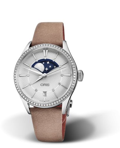 Oris Artelier Grande Lune Date Elmass 36 Paslanmaz Çelik / Gümüş, referans 01 763 7723 4951-07 5 18 33FC