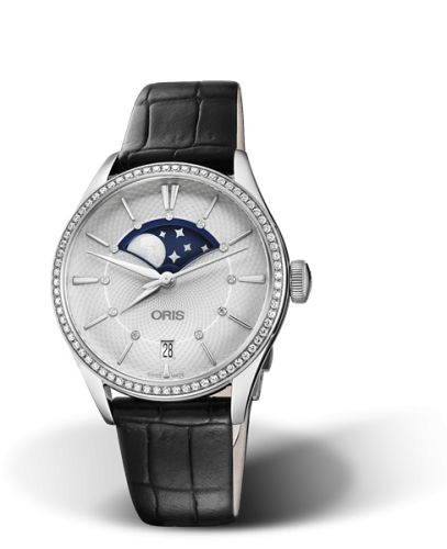 Oris Artelier Grande Lune Date Elmass 36 Paslanmaz Çelik / Gümüş, referans 01 763 7723 4951-07 5 18 64FC
