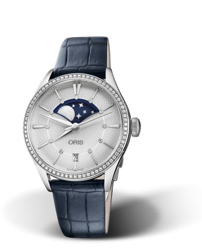 Oris Artelier Grande Lune Date Elmass 36 Stainless Steel / Silver, reference 01 763 7723 4951-07 5 18 66FC