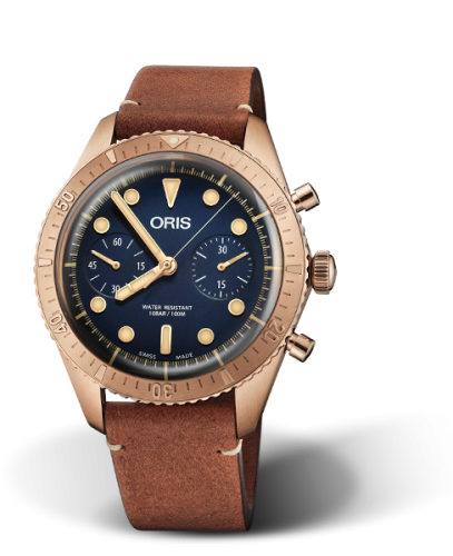 Oris Divers Sixty-Five 43 Chronograph Bronze / Mavi / Carl Brashear Limited Edition, referans 01 771 7744 3185-Set LS