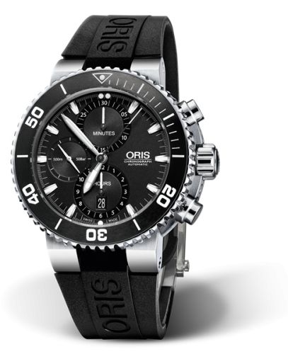 Oris Aquis Chronograph 46 Paslanmaz Çelik / Siyah / Kauçuk, referans 01 774 7655 4154-07 4 26 34EB
