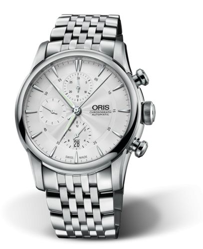 Oris Artelier Chronograph 44 Paslanmaz Çelik / Gümüş / Bilezik, referans 01 774 7686 4051-07 8 23 77