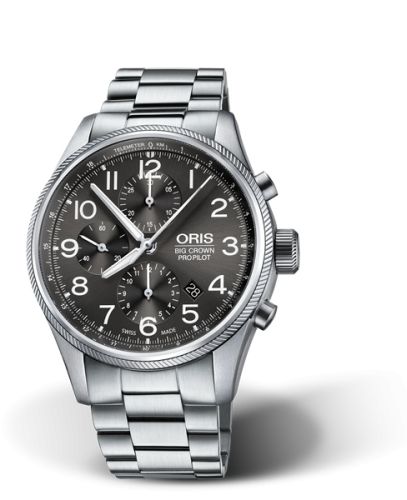 Oris Big Crown ProPilot Chronograph Paslanmaz Çelik / Gri / Bilezik 44mm, referans 01 774 7699 4063-07 8 22 19