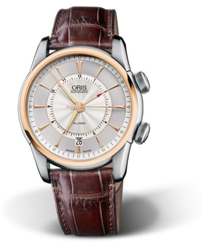 Oris Artelier Alarm Paslanmaz Çelik - Pembe Altın / Gümüş 42.5mm, referans 01 908 7607 6351-Set LS
