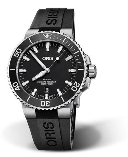 Oris Aquis Date 43.5 Paslanmaz Çelik / Matte Siyah / Kauçuk, referans 01 733 7730 4124-07 4 24 64EB